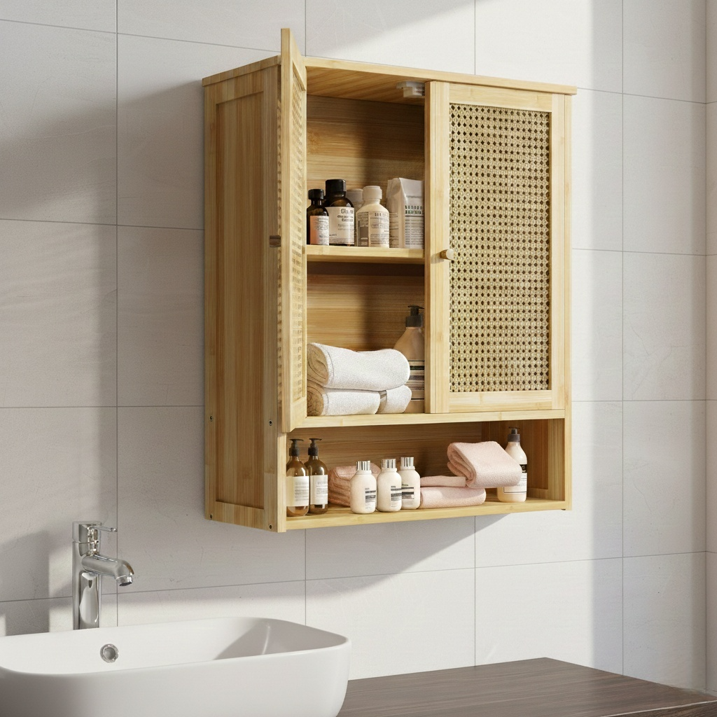 Armoire Murale en Bambou de Salle de Bain ANCHOR.STUDIO