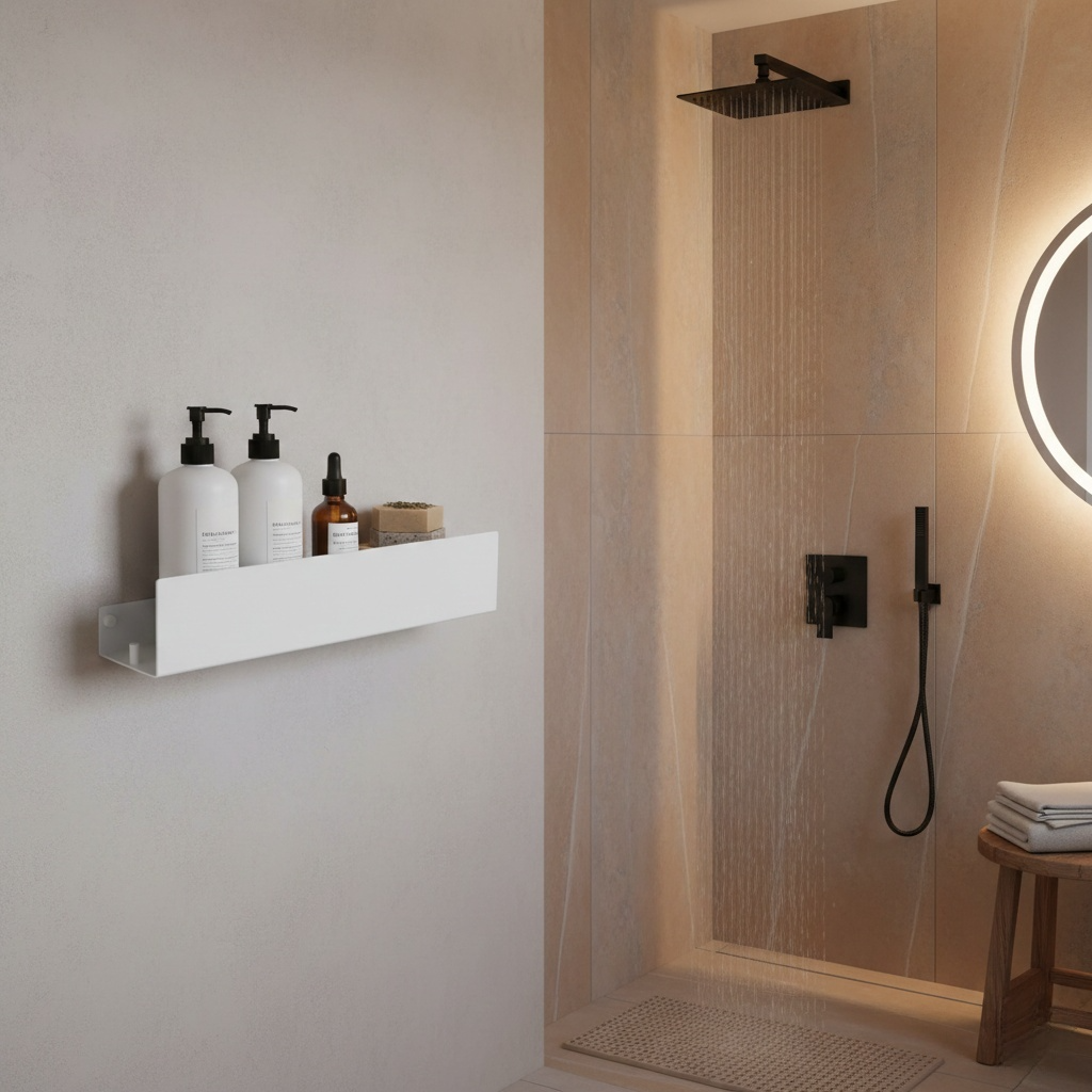 Étagère Murale de Salle de Bain avec Crochets