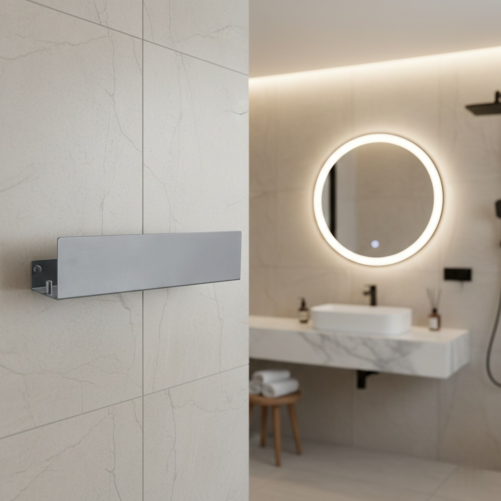 Étagère Murale de Salle de Bain avec Crochets
