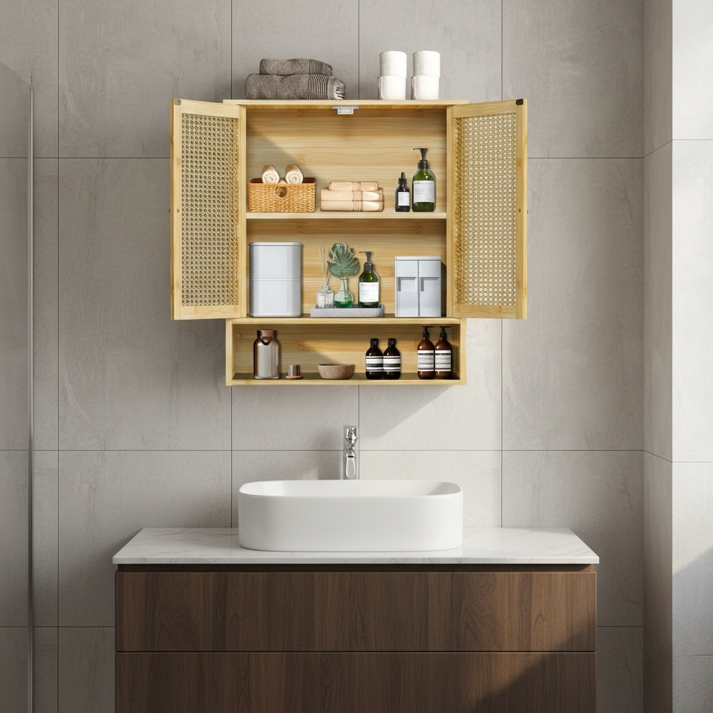 Armoire Murale en Bambou de Salle de Bain ANCHOR.STUDIO