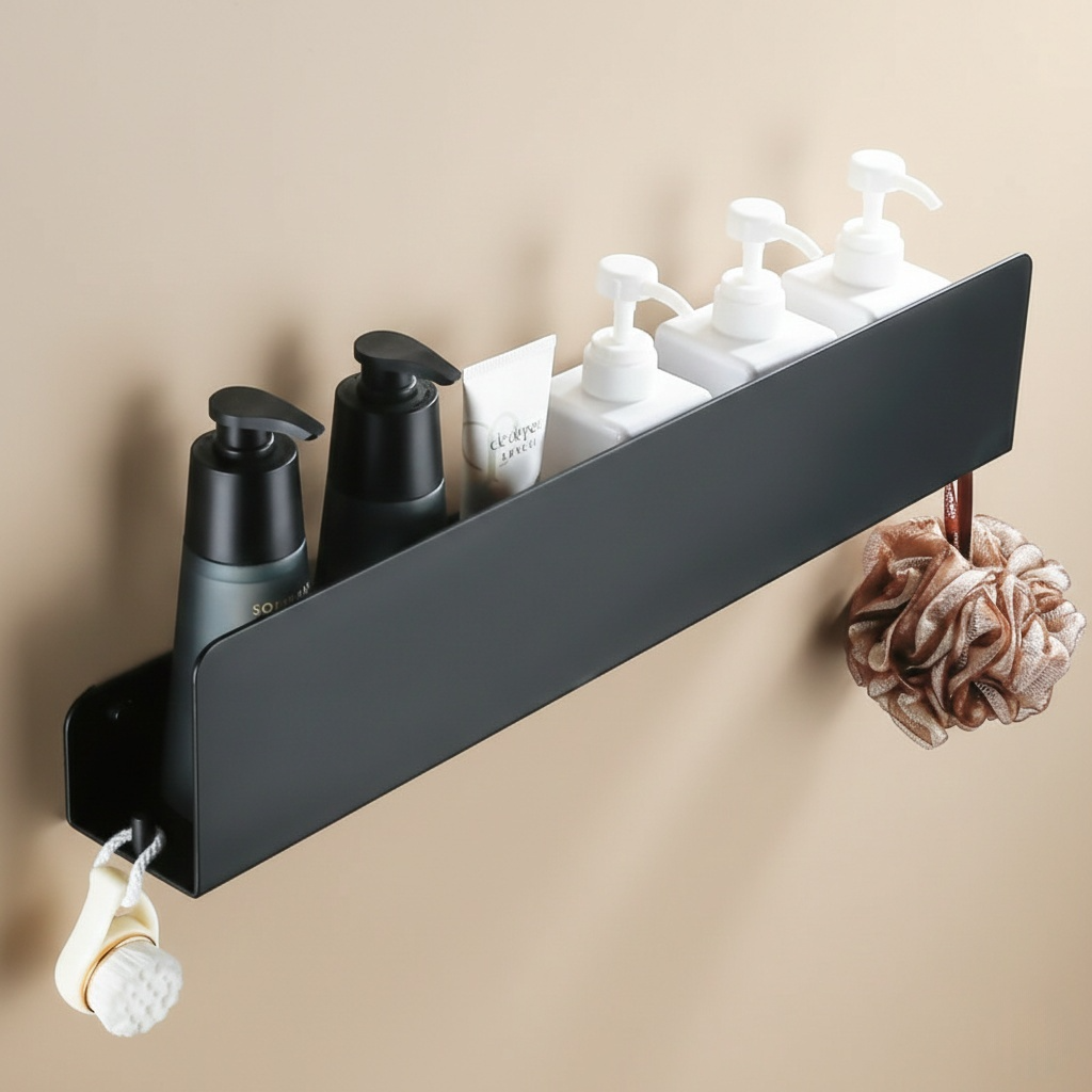Étagère Murale de Salle de Bain avec Crochets