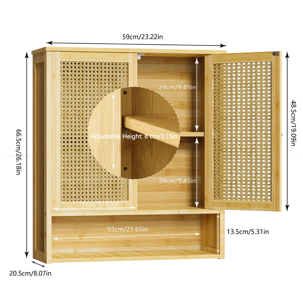 Armoire Murale en Bambou de Salle de Bain ANCHOR.STUDIO