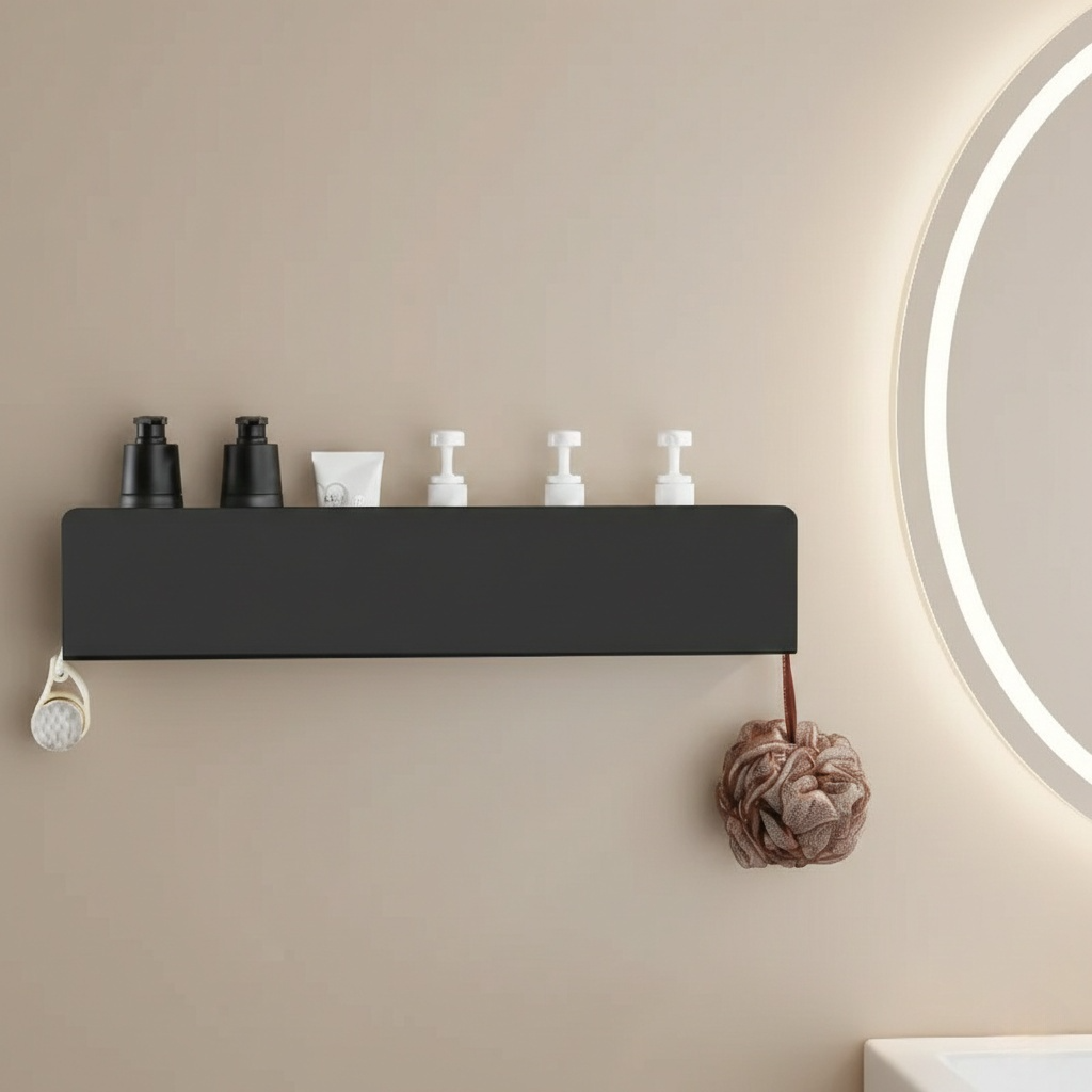 Étagère Murale de Salle de Bain avec Crochets