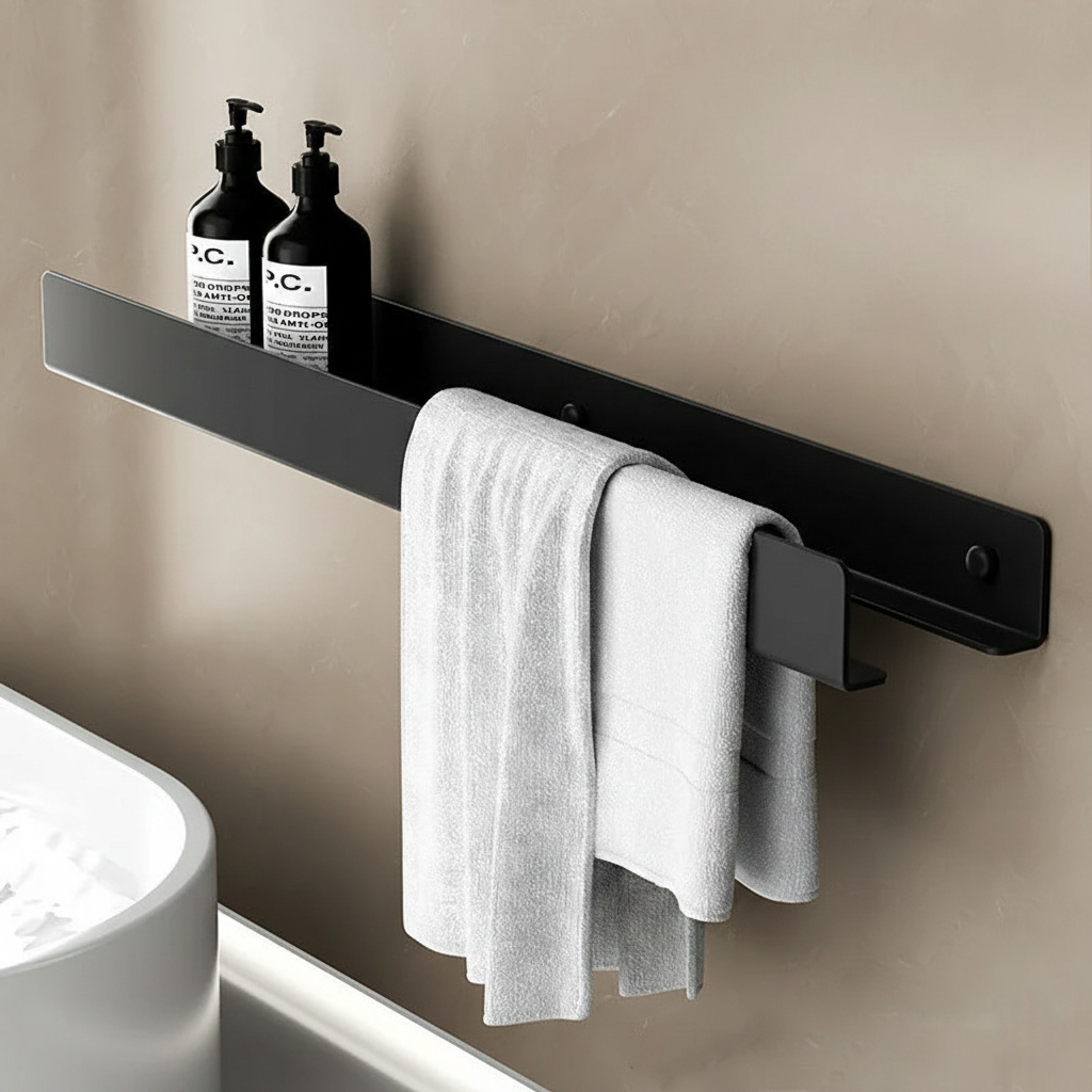 Étagère Murale Salle de Bain avec Porte-Serviette ANCHOR.STUDIO