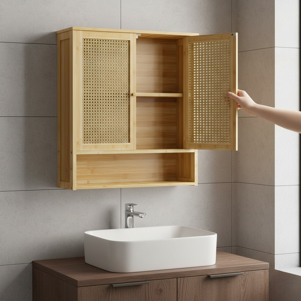 Armoire Murale en Bambou de Salle de Bain ANCHOR.STUDIO
