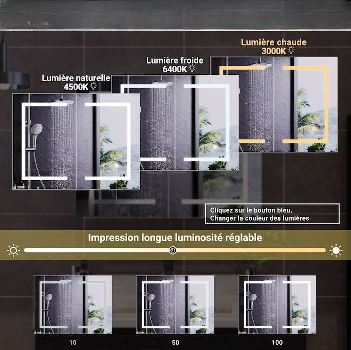 Armoire Miroir Salle de Bain LED