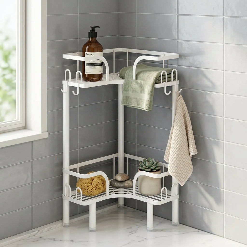 Étagère de Coin Salle de Bain
