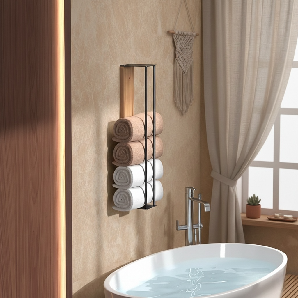 Porte-Serviettes Mural en Bois ANCHOR.STUDIO