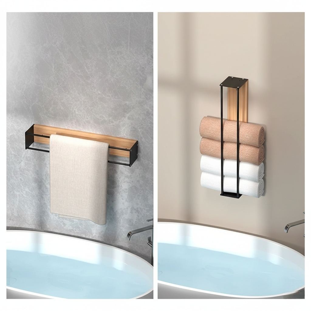 Porte-Serviettes Mural en Bois ANCHOR.STUDIO