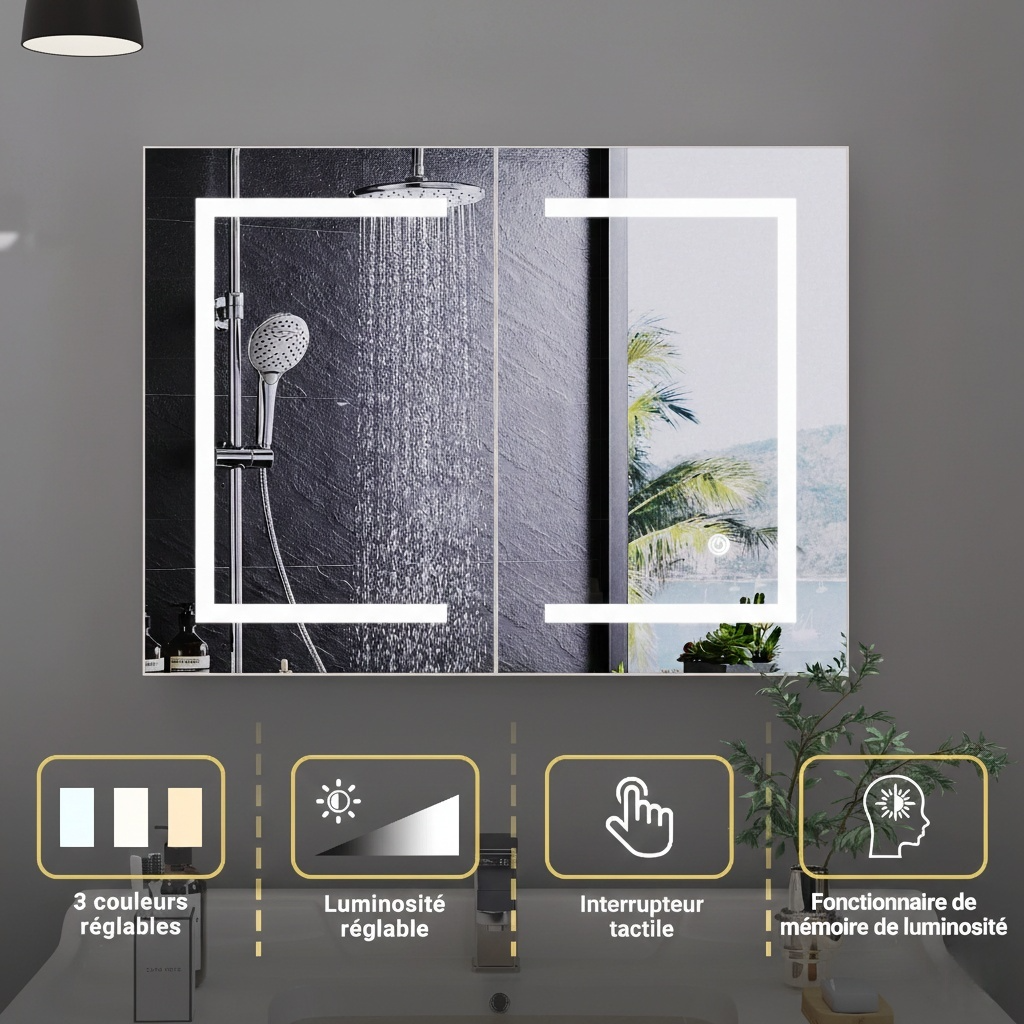 Armoire Miroir Salle de Bain LED