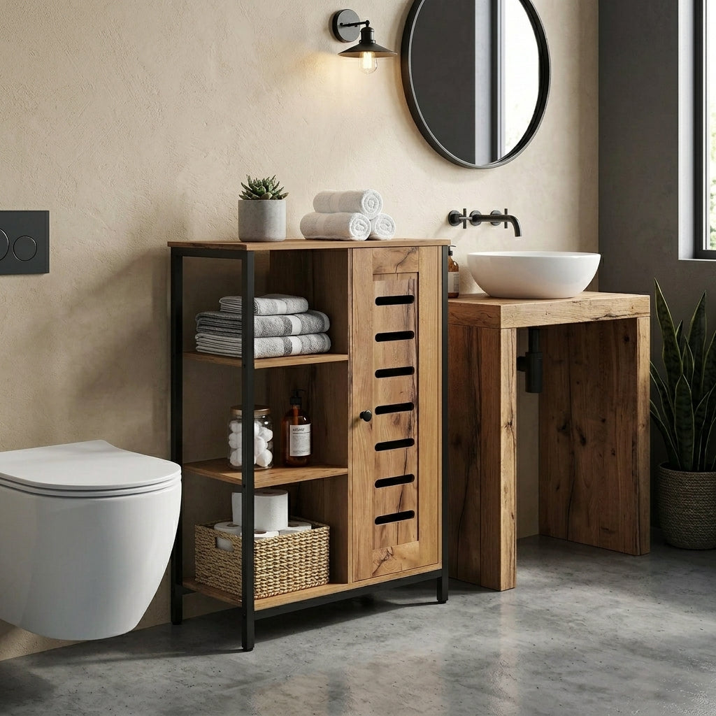 Meuble de Salle de Bain Étroit Style Industriel ANCHOR.STUDIO